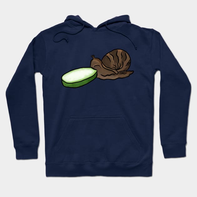 Snail Eating Cucumber Meme Hoodie by RoserinArt